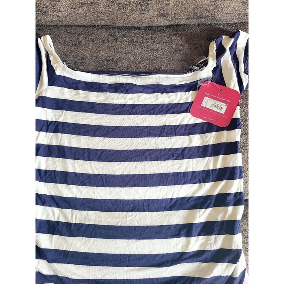 New Ingrid and Isabel blue and white short sleeve maternity top S - Picture 6 of 6